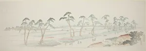 Ebangire Surimono Gallery: Takada Riding Grounds (Takada baba), from the series 'Thirteen Views of the Environs
