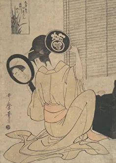 Takashima Ohisa Using Two Mirrors to Observe Her Coiffure, ca. 1795 Takashima Ohisa Using Two Mirrors to Observe Her Coiffure, ca. 1795