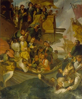 Apraxin Gallery: The Taking of Admiral Nils Ehrenskiold in the Battle of Gangut, Mid of the 18th cen