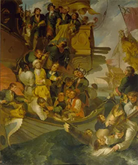 The Taking of Admiral Nils Ehrenskiold in the Battle of Gangut, Mid of the 18th cen The Taking of Admiral Nils Ehrenskiold in the Battle of Gangut, Mid of the 18th cen