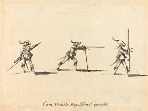 Taking the Firing Position with the Musket, 1634 / 1635. Creator: Jacques Callot