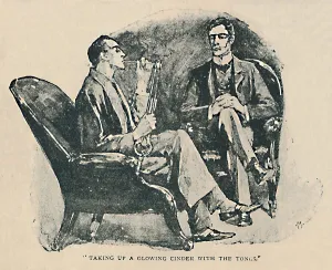 Dr Watson Gallery: Taking Up A Glowing Cinder With The Tongs, 1892. Artist: Sidney E Paget