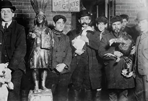 Goose Prints: Taking home geese won at raffle, Xmas, 1910. Creator: Bain News Service