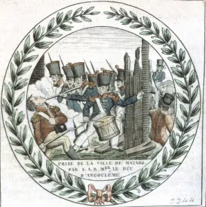 Images Dated 16th September 2014: Taking of Mataro by the troops of the Duke of Angouleme, French military (1775-1844)