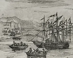 The Taking of Menorca, November 7, 1798, (1851). Creator: Unknown