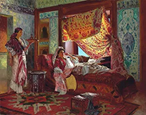 Smoker Collection: Taking tea in the Harem. Creator: Ernst, Rudolf (1854-1932)