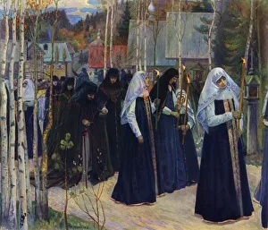 Nuns Prints: After Taking The Veil, 1898, (1965). Creator: Mikhail Nesterov