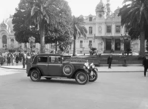 Kitty Prints: Talbot 14 / 45 of Kitty Brunell competing in the Monte Carlo Rally, Monaco, 1930. Artist