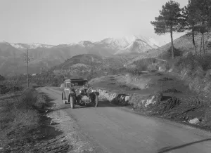 Talbot 14 / 45 of Kitty Brunell competing in the Monte Carlo Rally, Caithness, Scotland, 1929