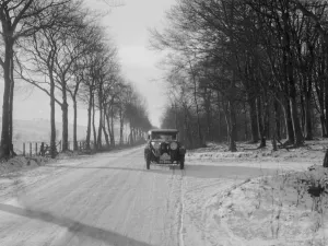 Talbot 14 / 45 sportsmans coupe of Kitty Brunell competing in the Monte Carlo Rally, 1929