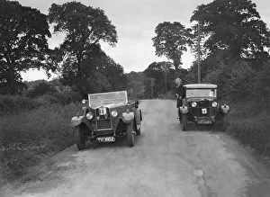 Talbot 18 / 55 4-seater and Kitty Brunells Talbot 14 / 45 saloon at the JCC Inter-Centre Rally, 1932
