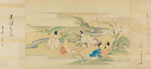 Panoramic Gallery: The Tale of Genji (Genji monogatari), 17th century. Creator: Kaiho Yusetsu