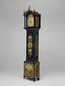 Folk Art Prints: Tall Case Clock, 1820 / 84. Creators: Silas Hoadley, Uriah Dyer