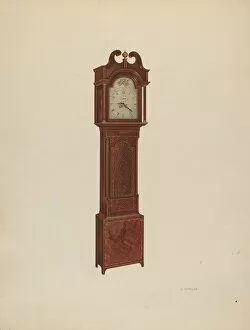 Arsen Maralian Gallery: Tall Clock, 1937. Creator: Arsen Maralian