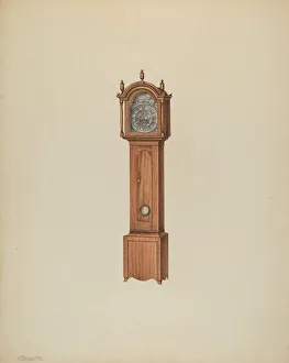 Numeral Prints: Tall Clock, c. 1938. Creator: Lawrence Phillips