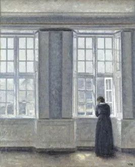 Images Dated 23rd May 2018: The Tall Windows. Artist: Hammershoi, Vilhelm (1864-1916)