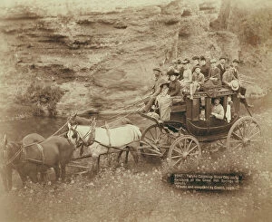 Travelling Collection: Tallyho Coaching Sioux City party Coaching at the Great Hot Springs of Dakota, 1889