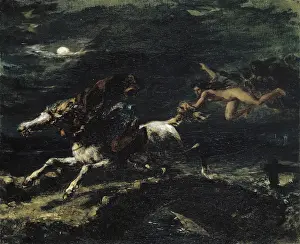 Moonlit Prints: Tam O'Shanter pursued by witches