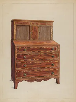 Drawers Gallery: Tambour Desk, c. 1936. Creator: Bernard Gussow