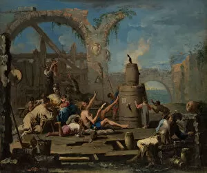 Alessandro Gallery: The Tame Magpie, ca. 1707-8. Creator: Alessandro Magnasco