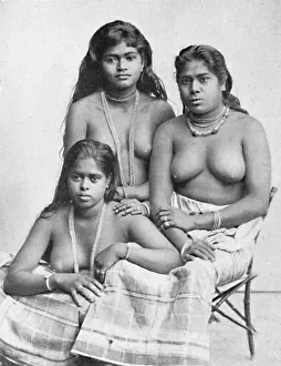 Tamil Prints: Three Tamil girls of the Deccan, 1902. Artist: Karl Hagenbeck
