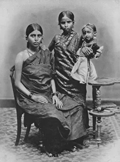 Sari Prints: Tamil Ladies with Far and Toe Ornaments