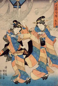 July Prints: Tanabata Festival Dance, 1830s. Creator: Utagawa Kunisada