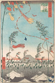 Flags Gallery: The Tanabata Festival, from the series One Hundred Famous Views of Edo, 1857. 1857