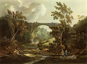 Social History Prints: The Tanfield Arch in 1804, (1945). Creator: Joseph Constantine Stadler
