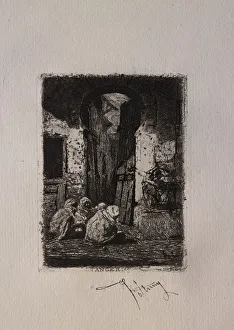 Tanger, Arabes assis. Creator: Mariano Fortuny y Carbo (Spanish, 1838-1874)