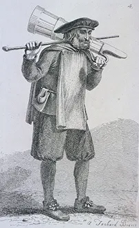John Thomas Prints: A Tankard Bearer c1680, Cries of London, (c1819?). Artist: John Thomas Smith