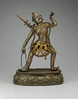 Tibetan Buddhism Gallery: Tantric Female Enlightened Being (Vajrayogini) Holding a Skull Cup, 18th century