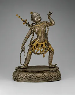 Enlightenment Prints: Tantric Female Enlightened Being (Vajrayogini) Holding a Skull Cup, 18th century