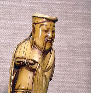 Immortal Prints: The Taoist Immortal, Zhang Guolao, Chinese Ivory, Ming Dynasty, 17th century