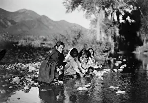 Taos Prints: Taos children, c1905. Creator: Edward Sheriff Curtis