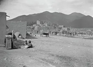 Mud Brick Prints: [Taos Pueblo, New Mexico], between 1899 and 1928. Creator: Arnold Genthe