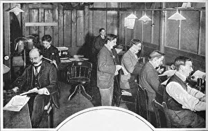 Sims Collection: Tape and telegraph room of the Daily Express newspaper, London, c1900 (1903)