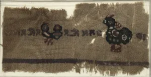 Wool And Linen Prints: Tapestry with Birds and Greek Letters, 400s - 600s. Creator: Unknown