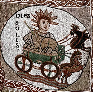 Girona Prints: Tapestry of Creation, Romanesque of the 12th century, detail related to the sun