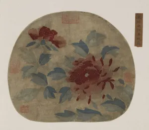Tapestry: peonies, Possibly Ming dynasty, 1368-1644. Creator: Unknown Tapestry: peonies, Possibly Ming dynasty, 1368-1644. Creator: Unknown