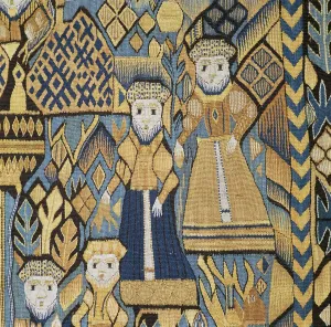 Detail of a tapestry showing Bathsheba and David, 17th century Detail of a tapestry showing Bathsheba and David, 17th century