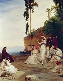 View To Sea Prints: Tarantella, c1830. Creator: Karl Blechen