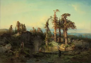 Cappelen Herman August Prints: Tarn in Telemark, 1852. Creator: Herman August Cappelen