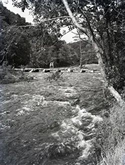 Somerset Prints: Tarr Steps, near Dulverton, Exmoor, Somerset, c1955. Creator: Arthur Charles Kirby Ware
