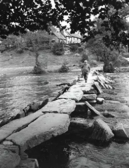 Somerset Prints: Tarr Steps, near Dulverton, Exmoor, Somerset, c1955. Creator: Arthur Charles Kirby Ware