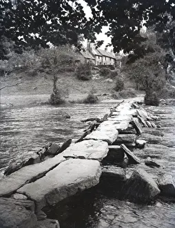Somerset Prints: Tarr Steps, near Dulverton, Exmoor, Somerset, c1955. Creator: Arthur Charles Kirby Ware