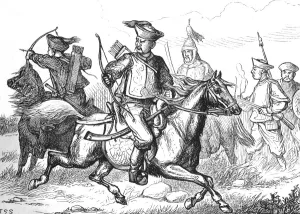 Mongol Prints: Tartar Soldiers, 1860, c1880. Artist: T. S. S