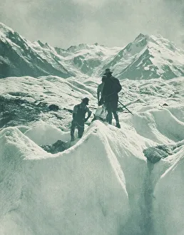 Photograph Album Prints: On the Tasman Glacier, Mt Cook district