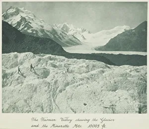 The Tasman Valley showing the Glacier and the Minarette Mts. 10, 003 ft, 1920s. Creator: Harry Moult
