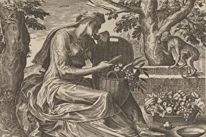 Taste Prints: Taste, from The Five Senses, 1561. Creator: Cornelis Cort